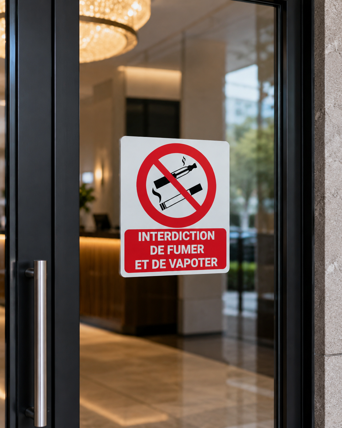 Sticker Interdiction de fumer / vapoter – 10 × 10 cm