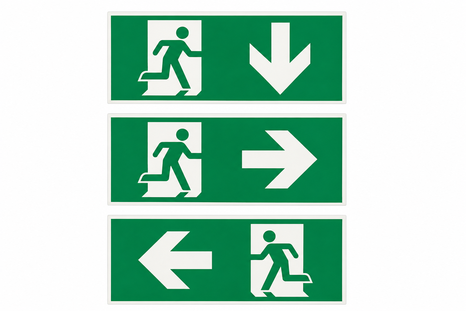 Sticker Sortie de Secours / Issue de Secours – 30 × 15 cm – Flèche directionnelle