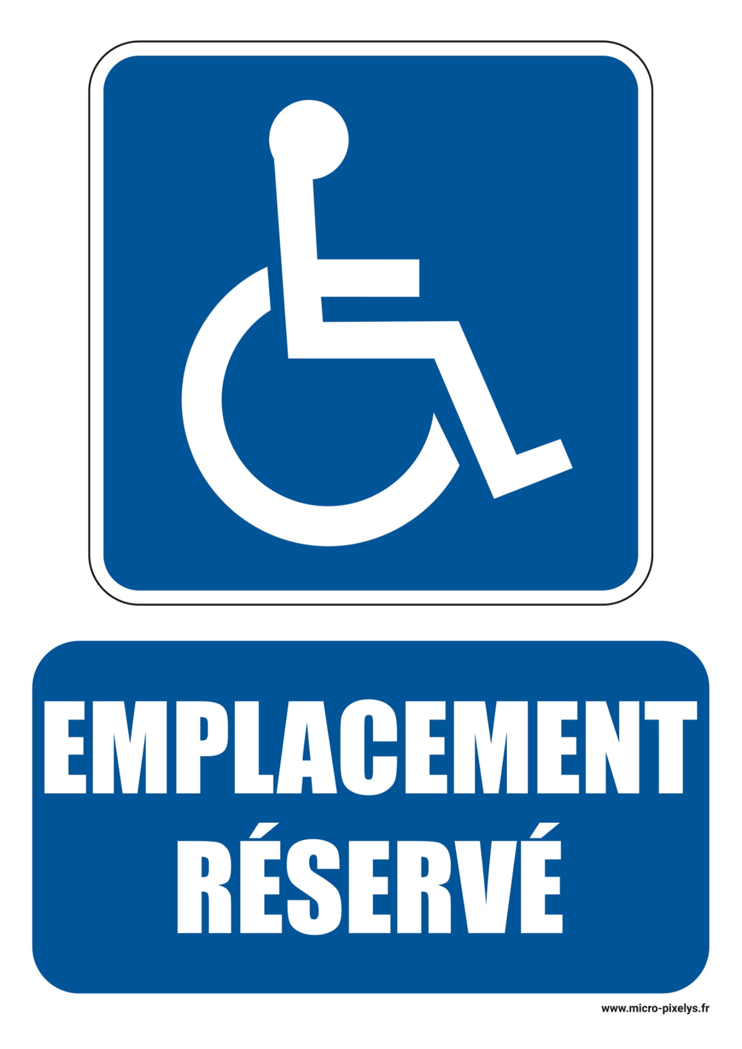 Aperçu Panneaux de signalisation – Format A4 Emplacement réservé handicapé