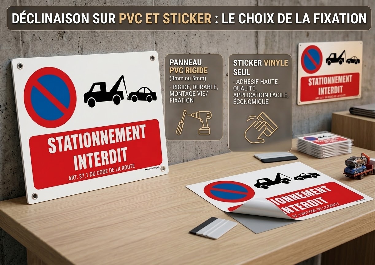 Aperçu Panneau Stationnement interdit – Remorquage A4 paysage