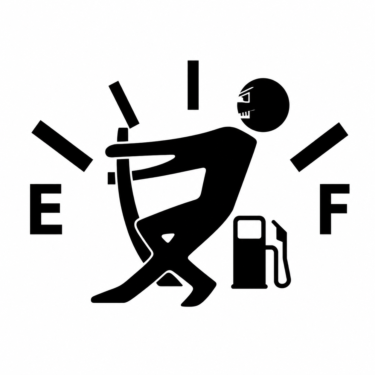 Produit personnalisé Sticker trappe à carburant humoristique – Jauge Essence E/F