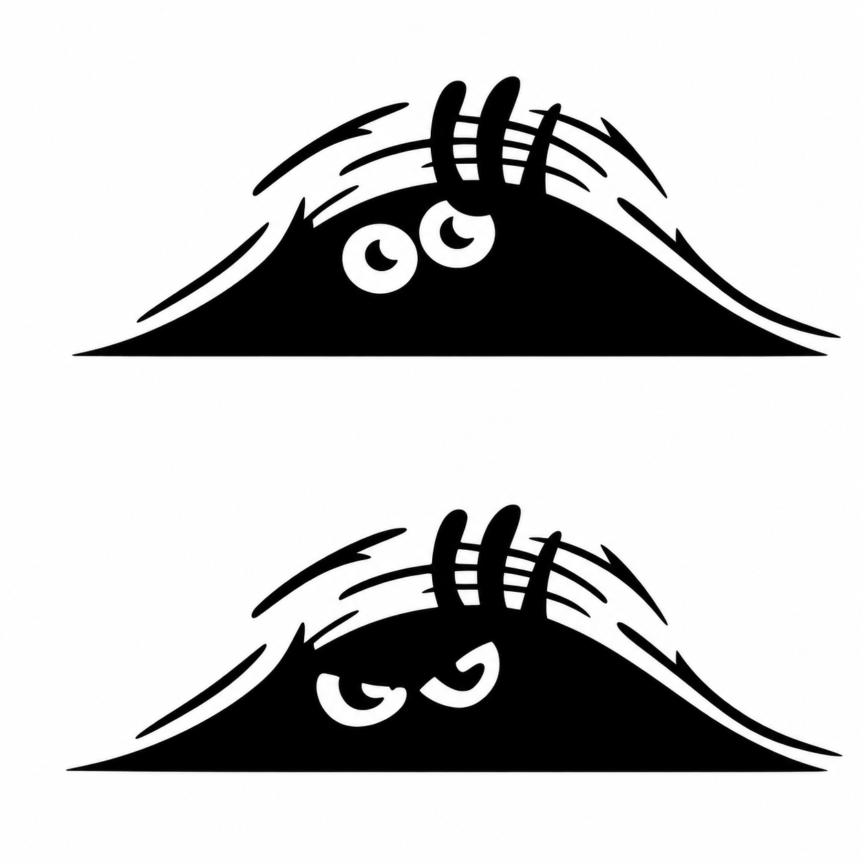 Produit personnalisé Sticker voiture « Petit monstre caché » – 19 × 7 cm
