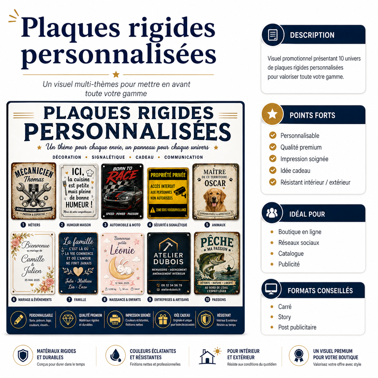 Aperçu Plaque rigide personnalisée – Choisissez votre thème