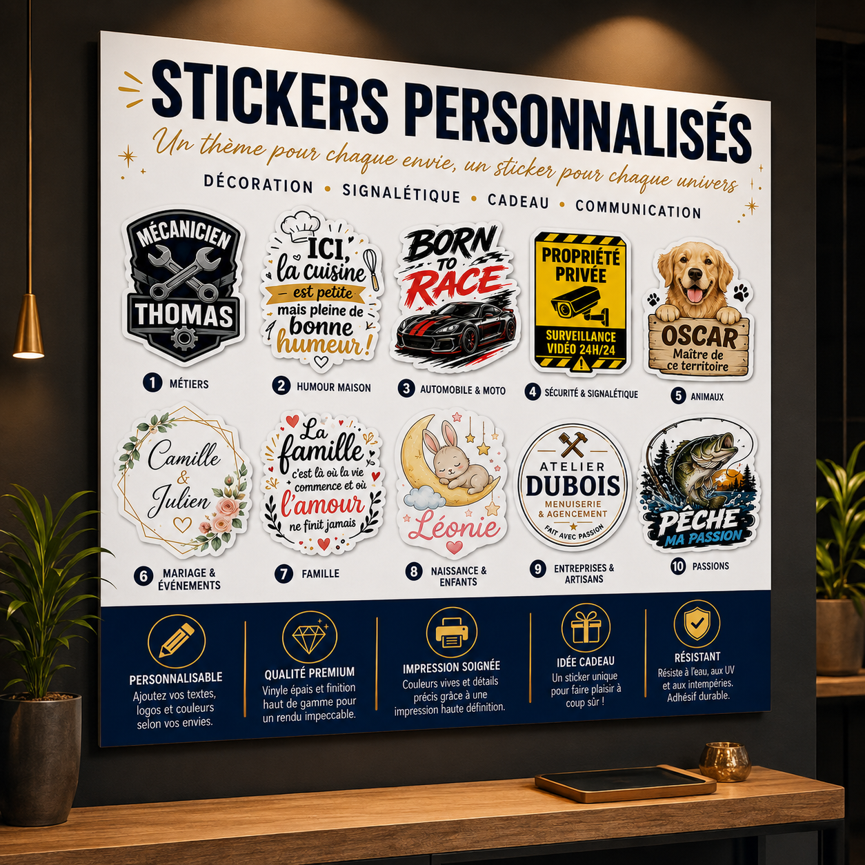 Produit personnalisé Stickers personnalisés – Choisissez votre thème