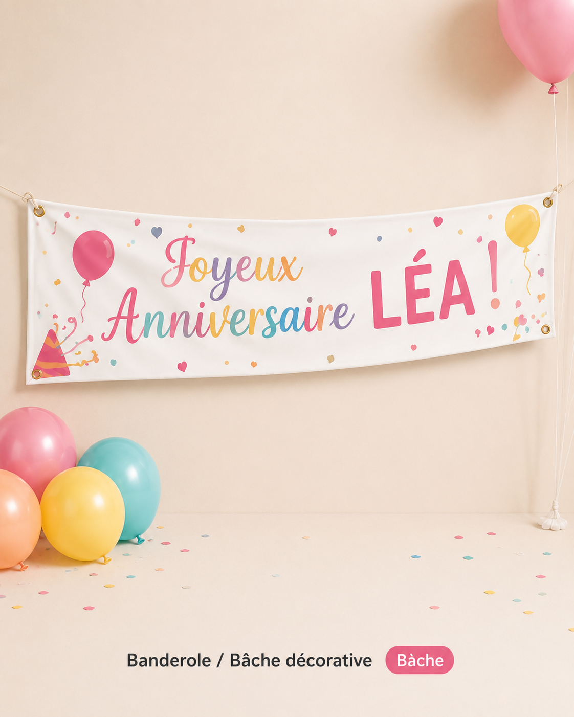 Aperçu Banderole / Bâche décorative personnalisée – Anniversaire & Événements