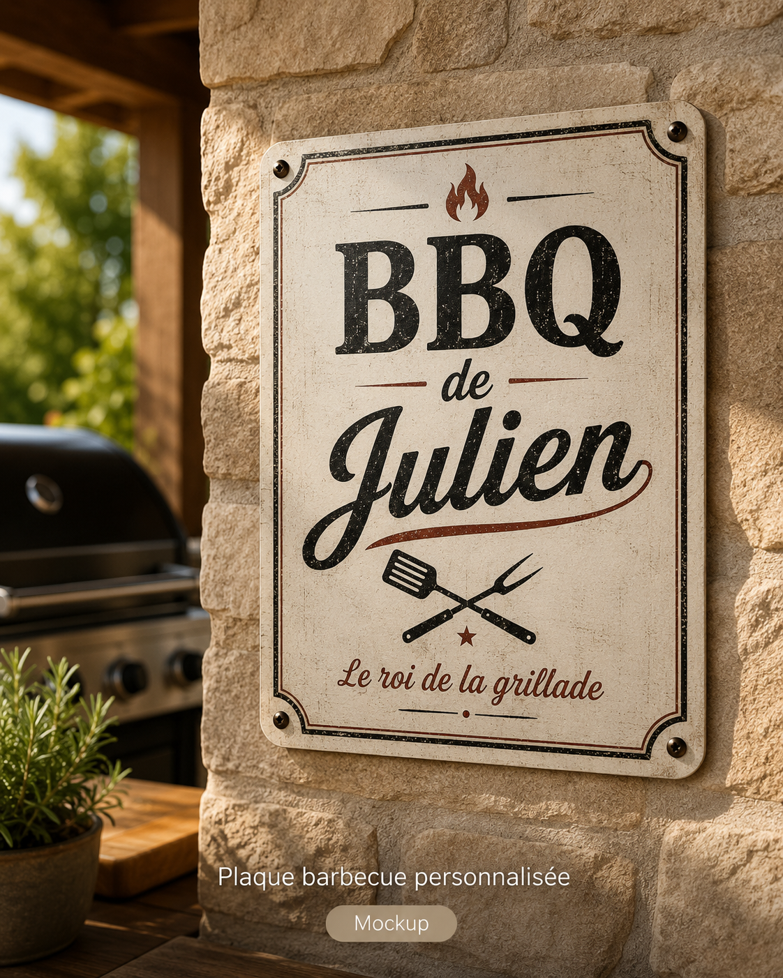 Aperçu Plaque barbecue personnalisée – Maison & Jardin