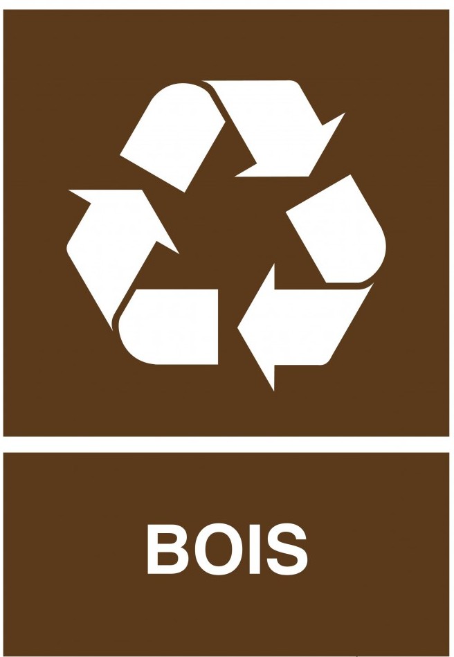Aperçu Panneau tri sélectif BOIS A4 – Sticker, PVC 3 mm ou Alu 3 mm