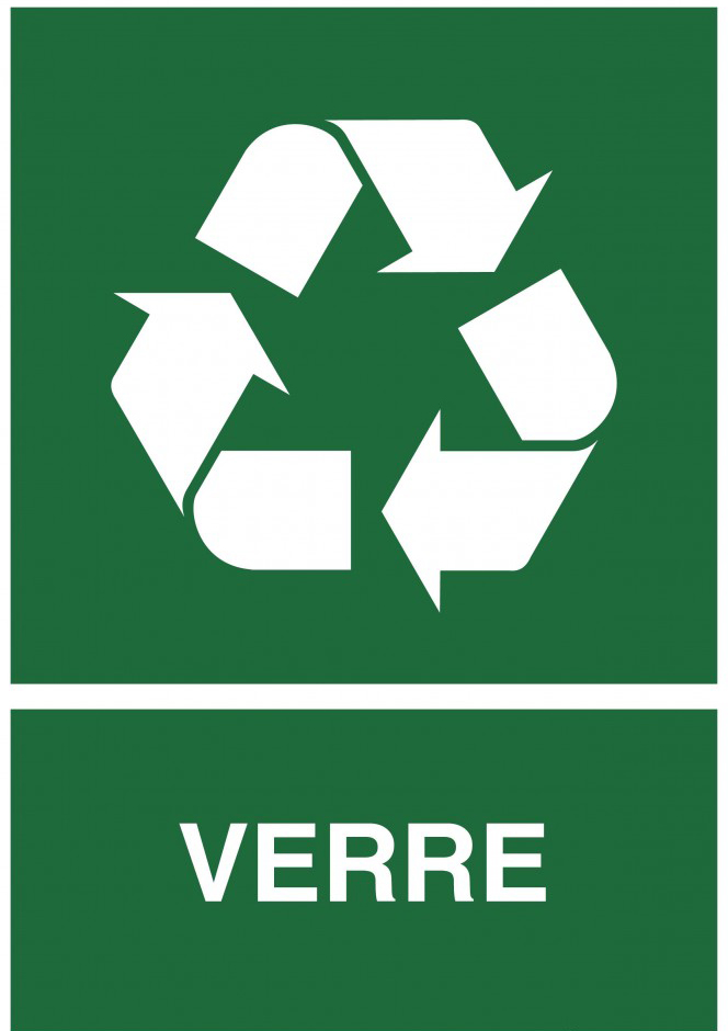 Produit personnalisé Panneau tri sélectif Verre A4 – Sticker, PVC 3 mm ou Alu 3 mm - copie