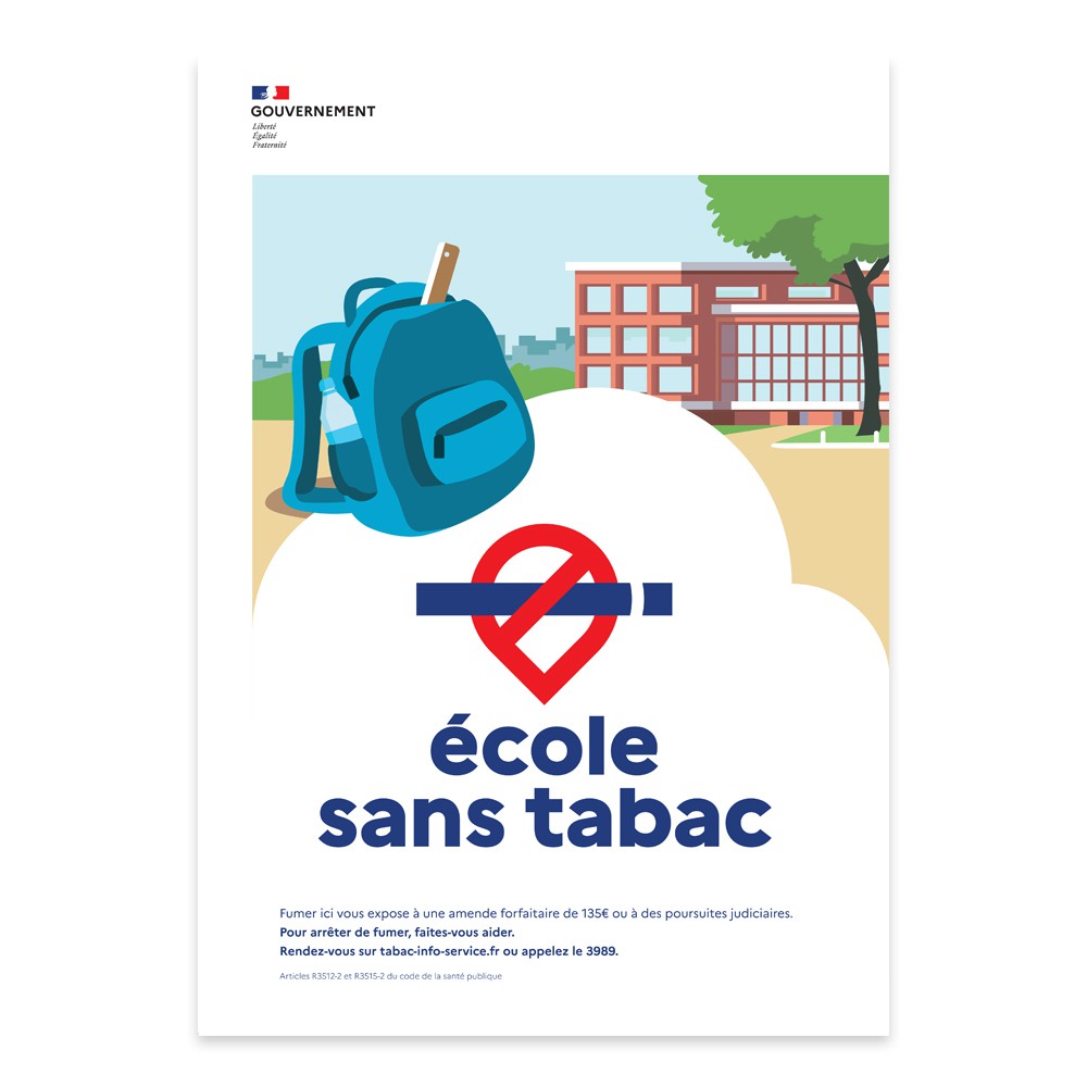 Produit personnalisé Panneau Espace Ecole sans Tabac A4 – Sticker, PVC 3 mm ou Alu 3 mm - copie