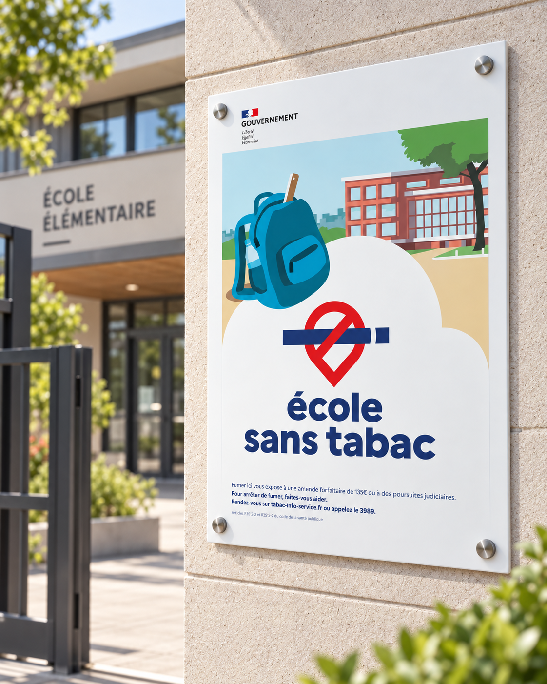 Aperçu Panneau Espace Ecole sans Tabac A4 – Sticker, PVC 3 mm ou Alu 3 mm - copie