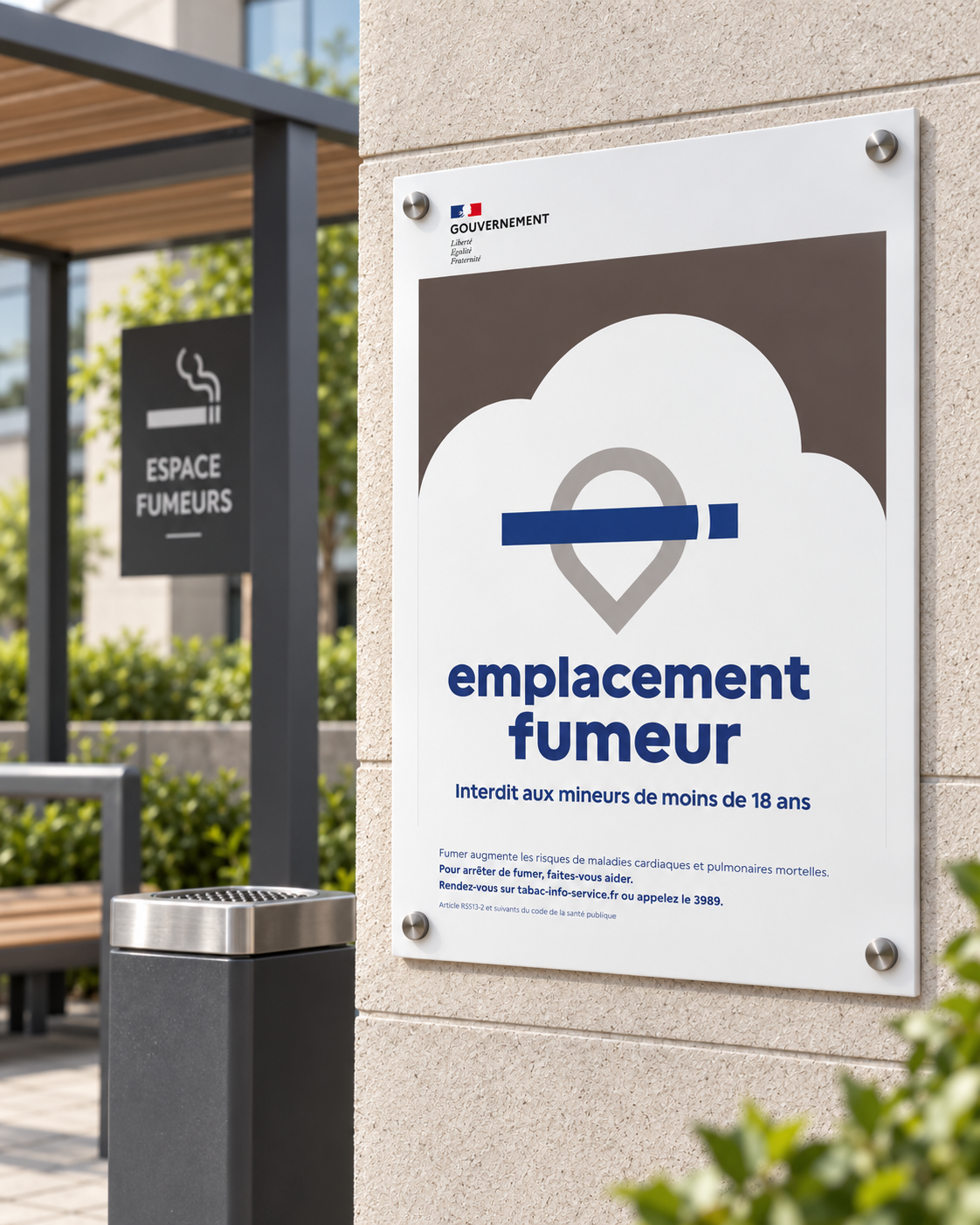 Aperçu Panneau Emplacement Ecole sans Tabac A4 – Sticker, PVC 3 mm ou Alu 3 mm - copie - copie