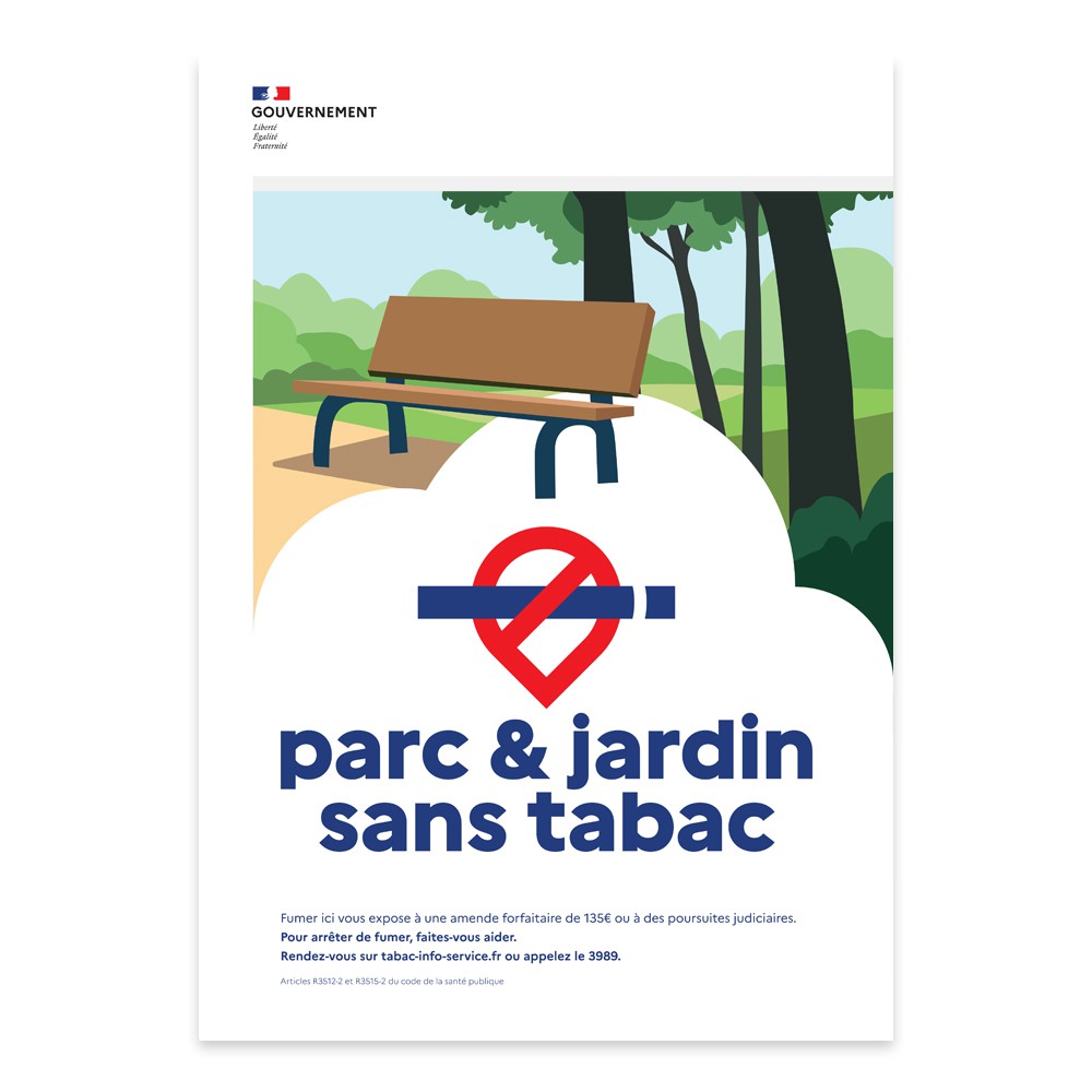 Produit personnalisé Panneau Emplacement Parc & jardin sans Tabac A4 – Sticker, PVC 3 mm ou Alu 3 mm - copie - copie - copie - copie
