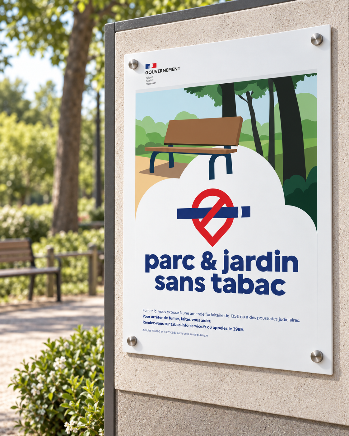 Aperçu Panneau Emplacement Parc & jardin sans Tabac A4 – Sticker, PVC 3 mm ou Alu 3 mm - copie - copie - copie - copie
