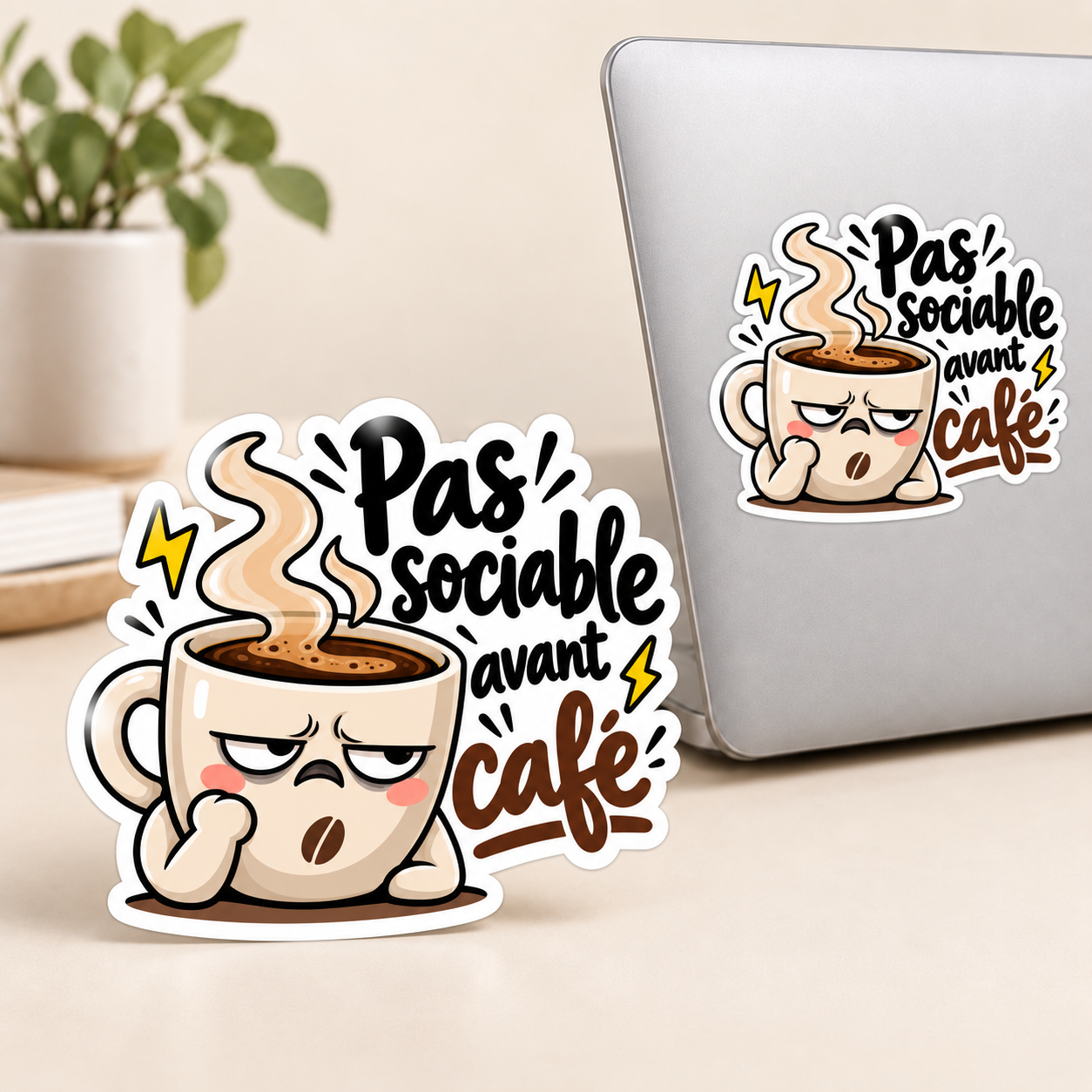 Aperçu Sticker humoristique – Collection Française - café