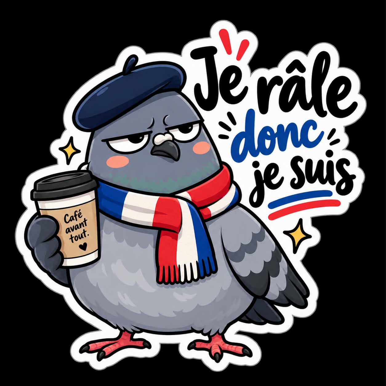 Produit personnalisé Sticker humoristique – Collection Française - Râleur