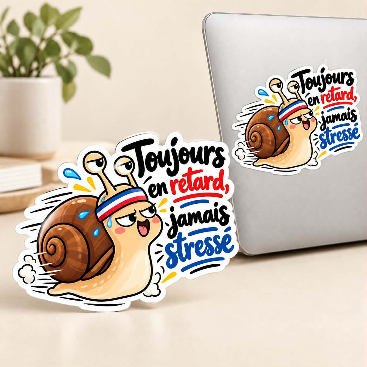 Aperçu Sticker humoristique – Collection Française - Toujours en retard