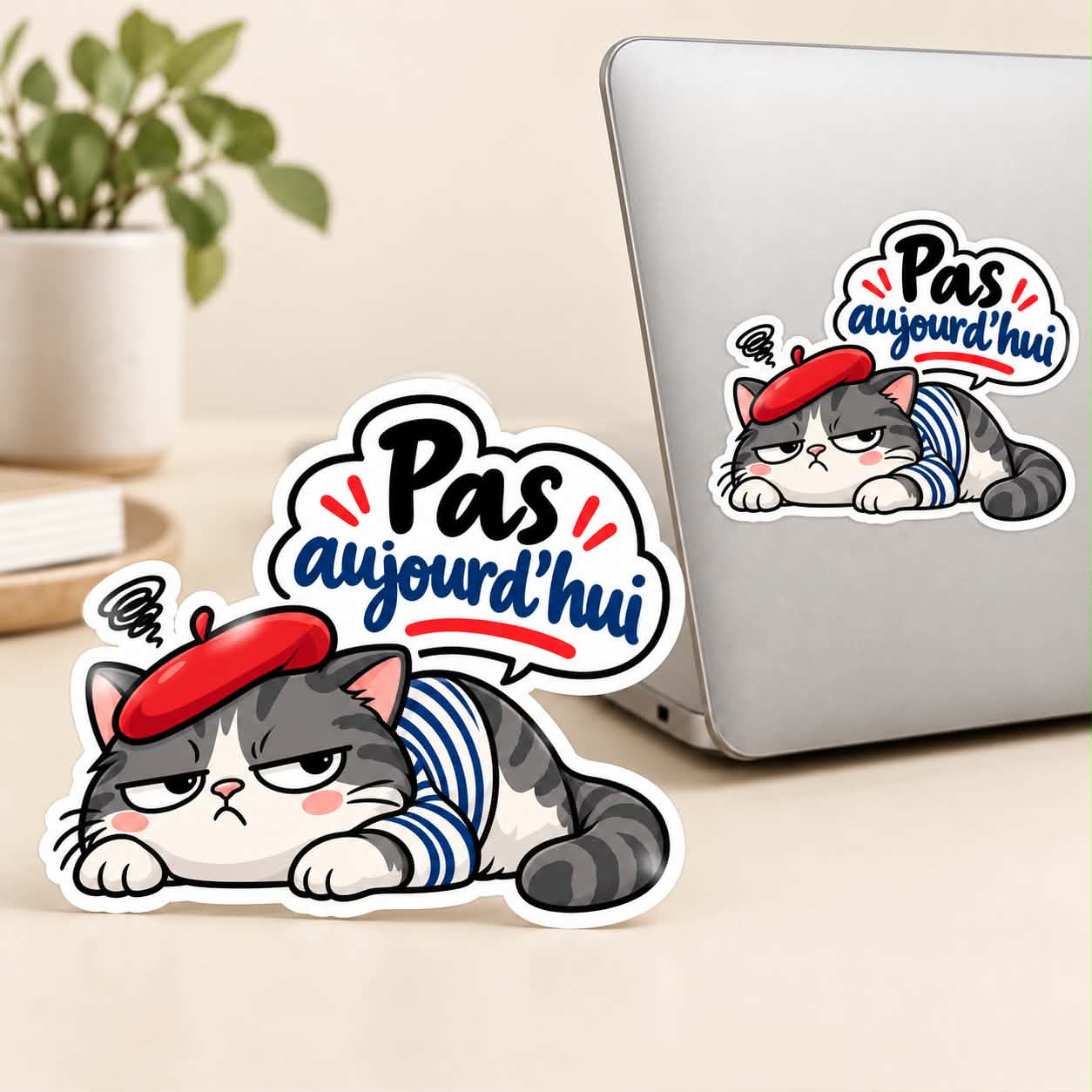 Aperçu Sticker humoristique – Collection Française - Pas aujourd'hui
