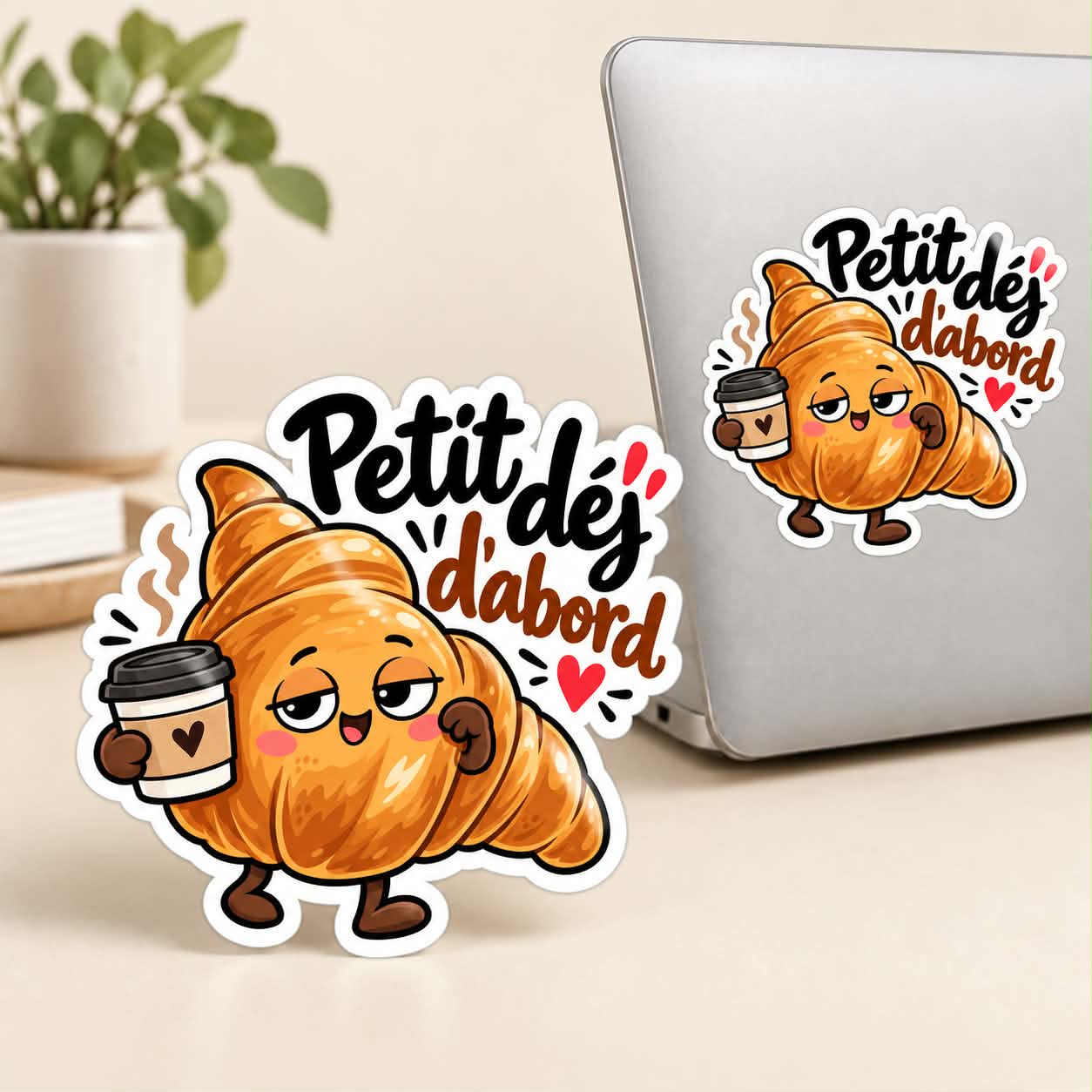 Aperçu Sticker humoristique – Collection Française - Petit dej d'abord