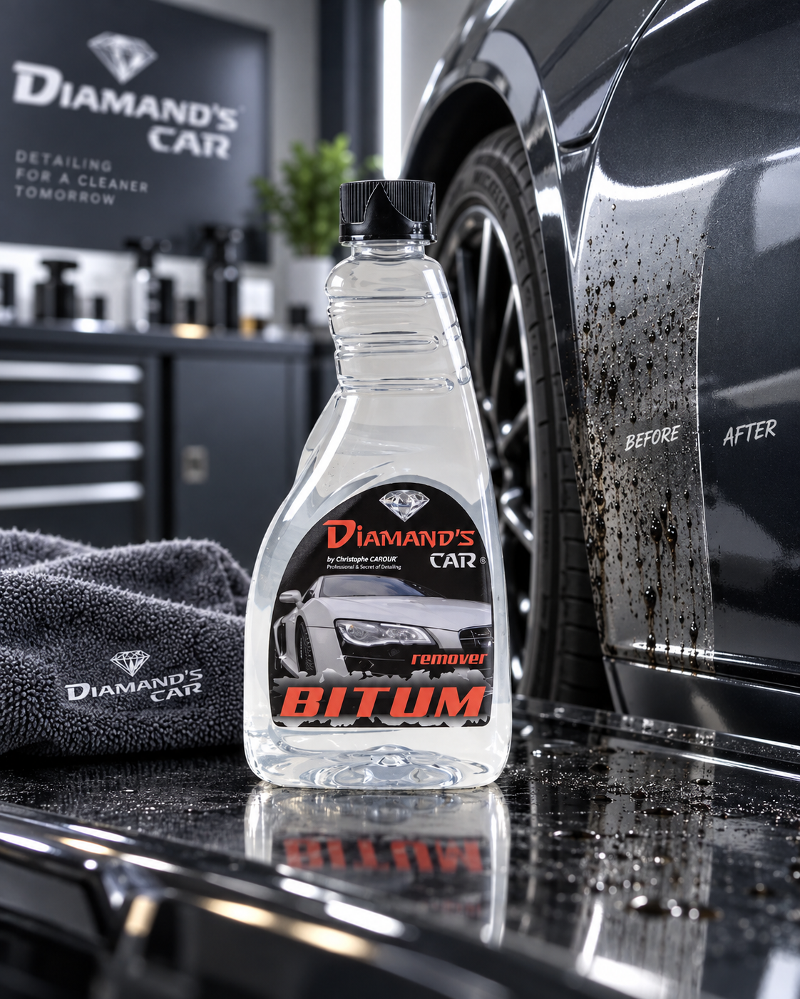 Produit personnalisé Diamond’s Car BITUM – Dégoudronnant Carrosserie – Élimine Goudron & Résidus Routiers