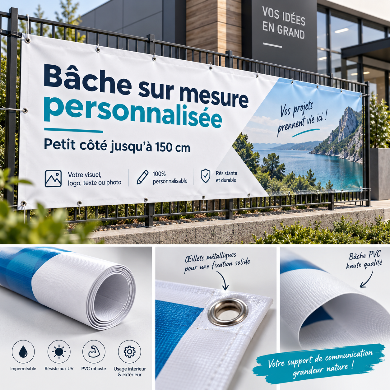 Produit personnalisé Banderole / Bâche décorative personnalisée – 510g/m2